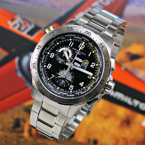 HAMILTON Khaki Aviation ワールドタイマークロノ-